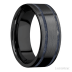 8 mm wide Flat Zirconium band