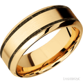 8 mm wide High Bevel 14K Yellow Gold band