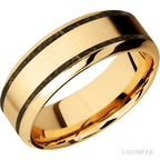 8 mm wide High Bevel 14K Yellow Gold band