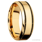 8 mm wide High Bevel 14K Yellow Gold band