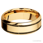 8 mm wide High Bevel 14K Yellow Gold band