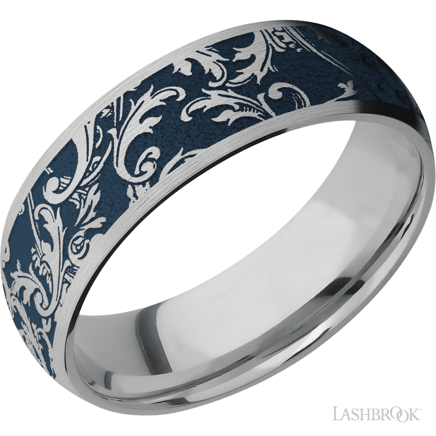 7 mm wide Domed Titanium band