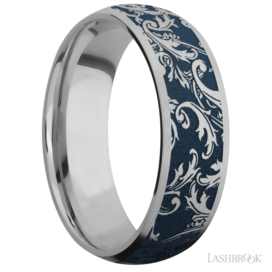 7 mm wide Domed Titanium band