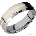 7 mm wide High Bevel 14K White Gold band