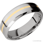 7 mm wide High Bevel 14K White Gold band