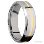 7 mm wide High Bevel 14K White Gold band
