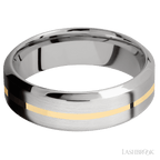 7 mm wide High Bevel 14K White Gold band