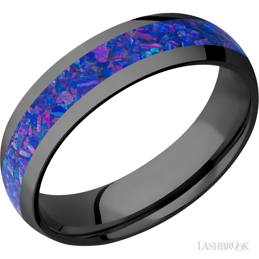 6 mm wide Domed Zirconium band