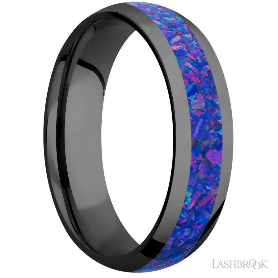 6 mm wide Domed Zirconium band