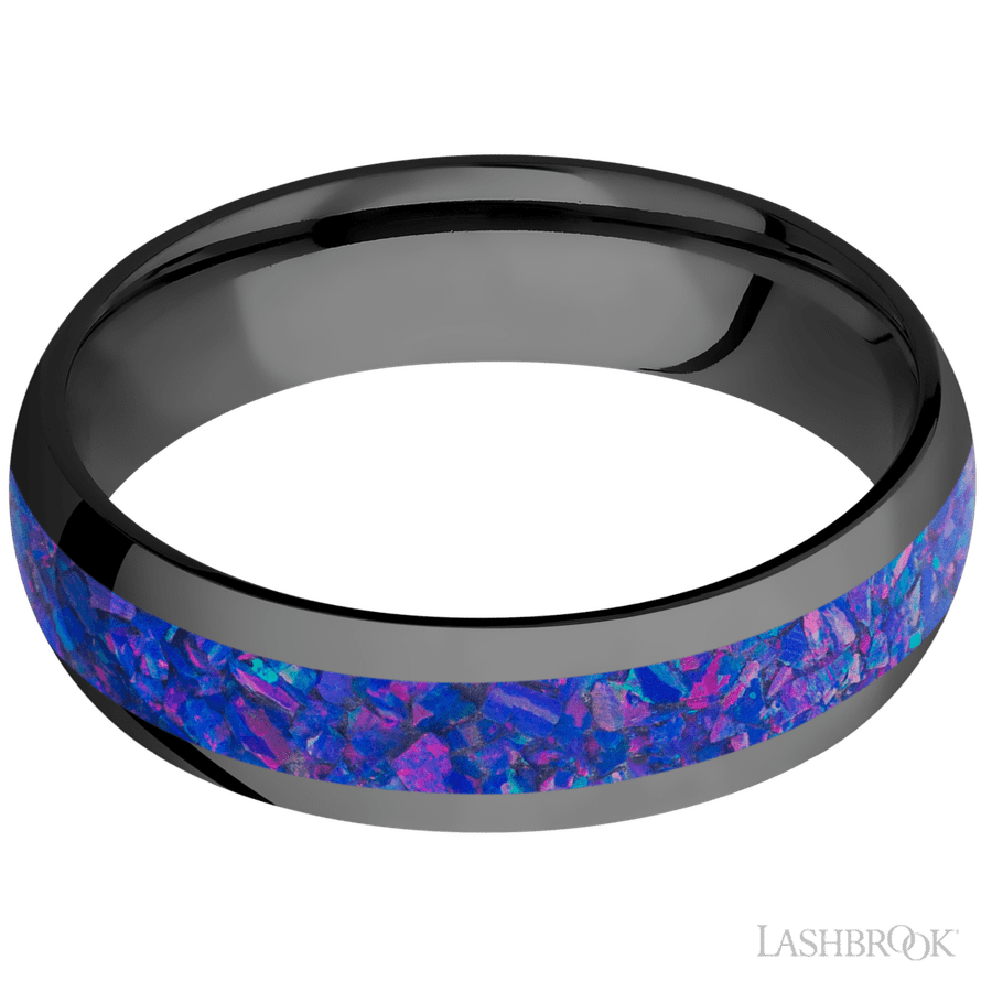 6 mm wide Domed Zirconium band
