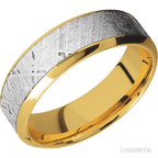 7 mm wide High Bevel 18K Yellow Gold band