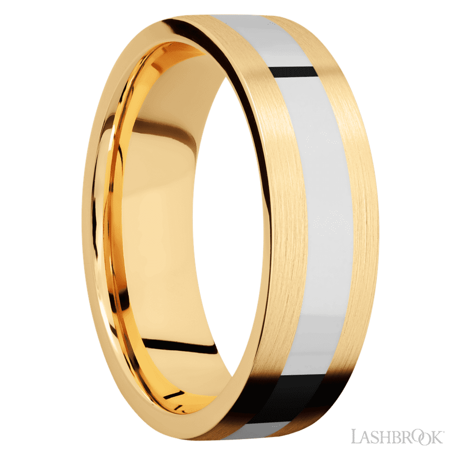 7 mm wide Flat 14K Yellow Gold band