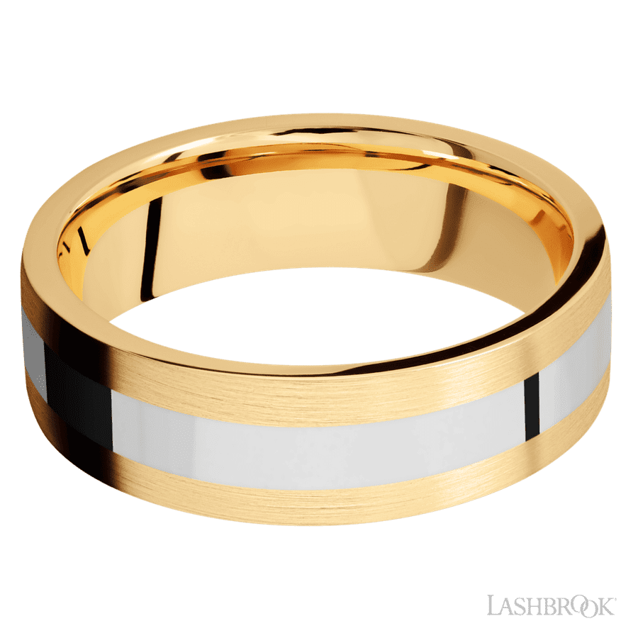 7 mm wide Flat 14K Yellow Gold band