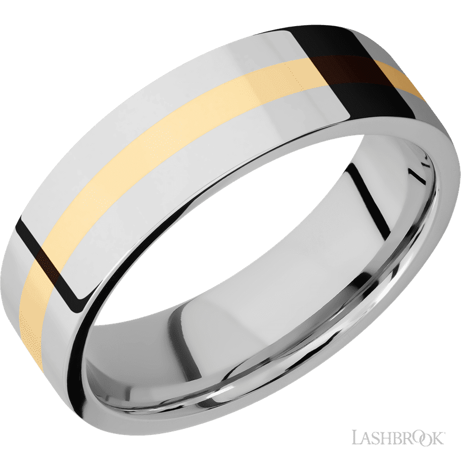 7 mm wide Flat 14K White Gold band