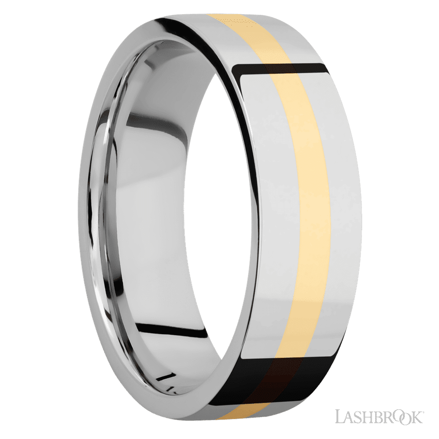 7 mm wide Flat 14K White Gold band