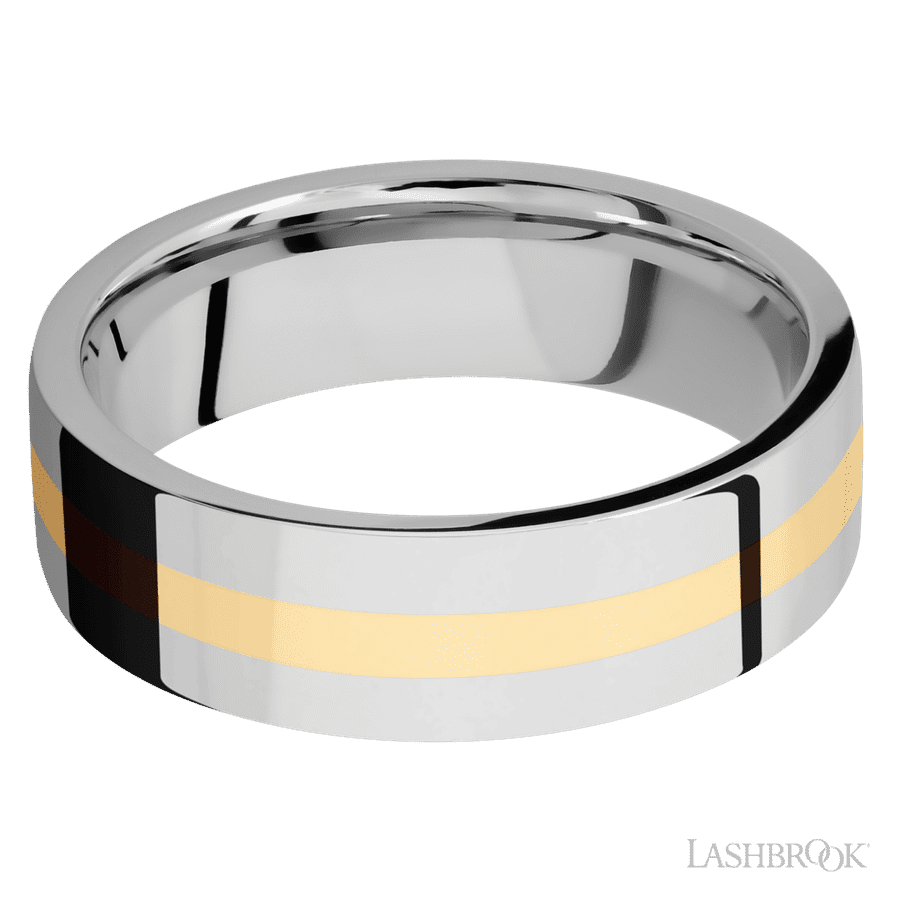 7 mm wide Flat 14K White Gold band