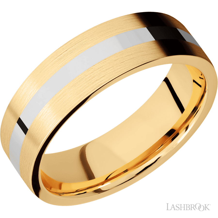 7 mm wide Flat 14K Yellow Gold band