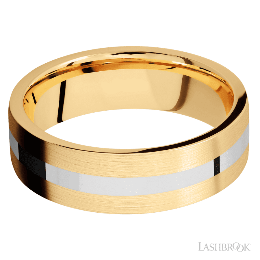 7 mm wide Flat 14K Yellow Gold band
