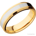 6 mm wide Beveled 14K Yellow Gold band