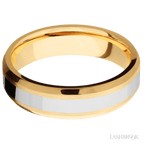 6 mm wide Beveled 14K Yellow Gold band