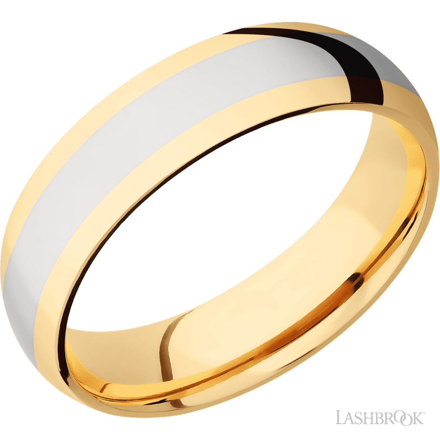 6 mm wide Domed 14K Yellow Gold band