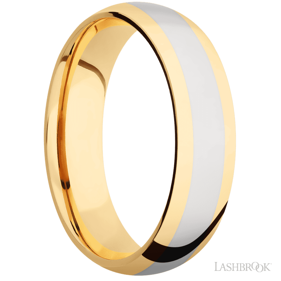 6 mm wide Domed 14K Yellow Gold band