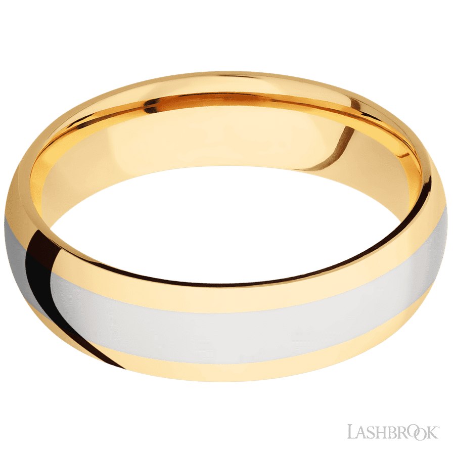 6 mm wide Domed 14K Yellow Gold band