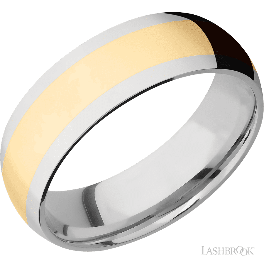 7 mm wide Domed 14K White Gold band