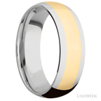 7 mm wide Domed 14K White Gold band