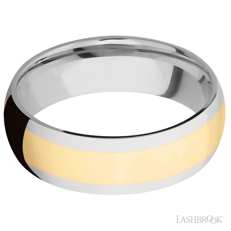 7 mm wide Domed 14K White Gold band