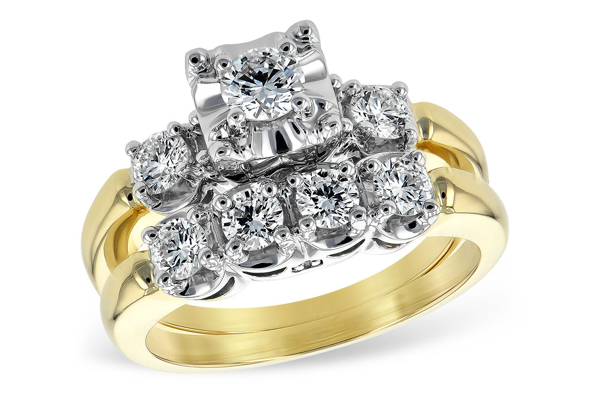 14KT Gold Two-Piece Wedding Set