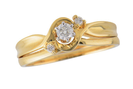 14KT Gold Two-Piece Wedding Set