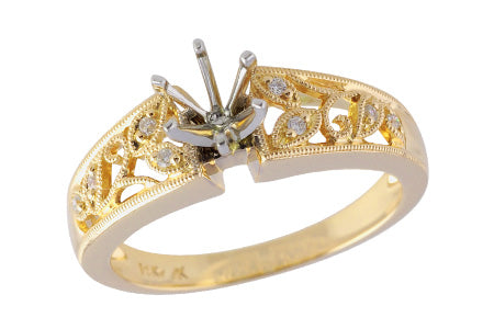 14KT Gold Semi-Mount Engagement Ring