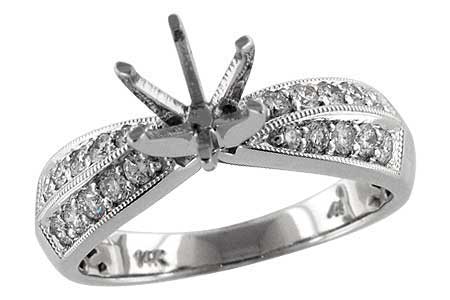 14KT Gold Semi-Mount Engagement Ring