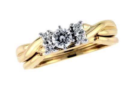 14KT Gold Two-Piece Wedding Set