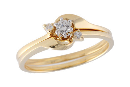 14KT Gold Two-Piece Wedding Set