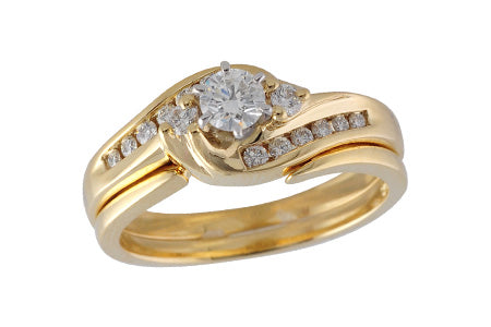 14KT Gold Two-Piece Wedding Set